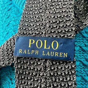 Never worn Polo Ralph Lauren knitted tie. Dark grey.